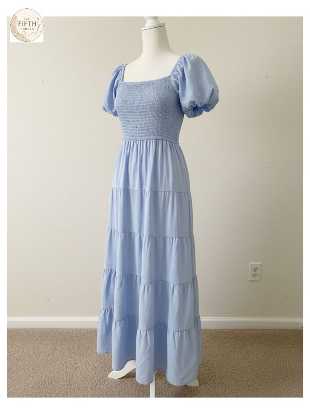 ZESICA Women Summer Puff Sleeve Boho Wedding Guest Midi Dress